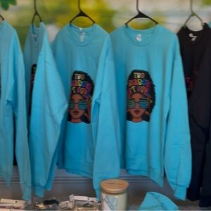 Graphic Teal Sweater